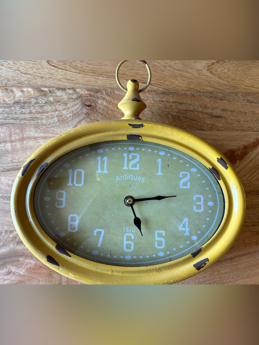 Yellow Vintage-Style Wall Clock
